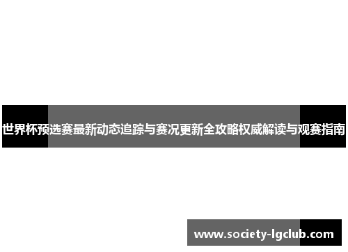世界杯预选赛最新动态追踪与赛况更新全攻略权威解读与观赛指南